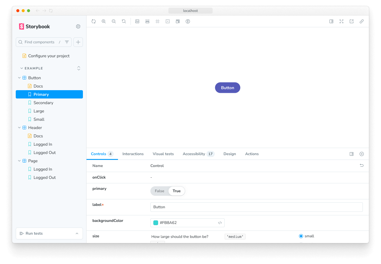 Layout params centered story